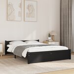 vidaXL Cadre de lit Noir Bois massif 135x190 cm Double