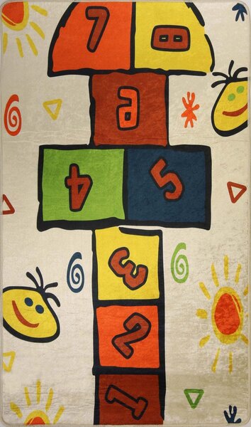 Tapis enfant Marelle 80 x 150 cm - Multicolore