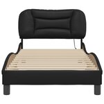 vidaXL Cadre de lit avec lumières LED noir 80x200 cm similicuir