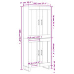 vidaXL Buffet haut Blanc 69 5x34x180 cm Bois d'ingénierie