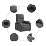 vidaXL Fauteuil inclinable gris foncé tissu microfibre