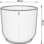 Pot de fleurs Rond VIBES - Plastique - Ø 25 x 23 cm - Blanc/Blanc soie