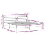 vidaXL Cadre de lit sans matelas cire marron 200x200cm bois pin massif
