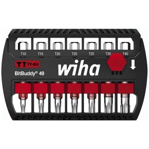 Wiha ensemble d'embouts ty torx 8 pièces bitbuddy 49 mm