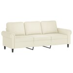 vidaXL Canapé à 3 places Crème 180 cm Velours