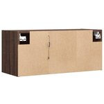 vidaXL Meuble TV mural avec lumières LED chêne marron 80x31x35 cm