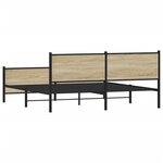 vidaXL Cadre de lit en métal sans matelas chêne sonoma 183x213 cm
