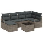 vidaXL Ensemble de Canapé de Jardin de 6 Pièces avec Coussins en Rattan Noir