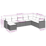 vidaXL Salon de jardin avec coussins 8 Pièces beige résine tressée