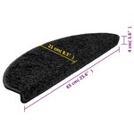 vidaXL Tapis d'escalier 15 Pièces noir 65x21x4 cm