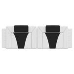 vidaXL Coussin de tête de lit blanc et noir 160 cm similicuir