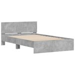 vidaXL Cadre de lit avec tête de lit gris béton 120x190 cm