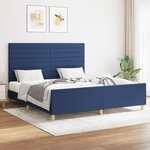 vidaXL Cadre de lit avec tête de lit Bleu 160x200 cm Tissu