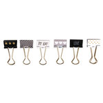 Binder Clips "Glam" 2cm 6designs 6 pces