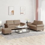 vidaXL Ensemble de canapés 3 Pièces avec coussins Cappuccino Similicuir