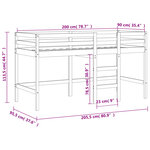 vidaXL Lit mezzanine enfants et tunnel blanc/noir 90x200 cm pin massif