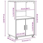vidaXL Armoire à roulettes noir 55x40x91 cm bois d'ingénierie