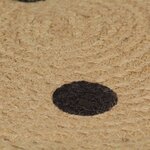 vidaXL Tapis fait à la main Jute avec imprimé à pois 150 cm