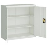 vidaXL Armoire de bureau avec 2 portes Gris 90 cm Acier