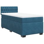 vidaXL Sommier à lattes de lit avec matelas Bleu foncé 90x200 cm