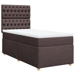 vidaXL Sommier à lattes de lit avec matelas Marron foncé 100x200 cm