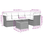vidaXL Salon de jardin avec coussins 6 Pièces beige résine tressée