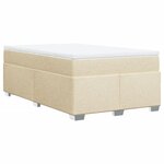 vidaXL Sommier à lattes de lit avec matelas crème 120x190 cm tissu