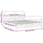 vidaXL Cadre de lit métal sans matelas avec pied de lit noir 180x200cm