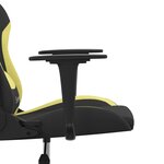 vidaXL Chaise de jeu de massage Noir et vert clair Tissu