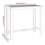 vidaXL Table de bar de jardin 120x60x105 cm Bois d'acacia solide