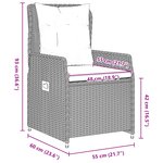 Ensemble de salle à manger de jardin vidaXL 5 pièces en rattan gris clair