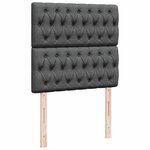 vidaXL Sommier à lattes de lit avec matelas Gris foncé 90x200 cm Tissu
