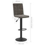 vidaXL Tabourets de bar lot de 2 gris foncé velours