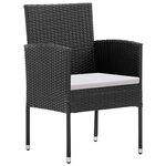 vidaXL Ensemble à manger de jardin coussins 7Pièces Noir Résine tressée
