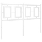 vidaXL Tête de lit métal blanc 120 cm
