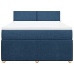 vidaXL Sommier à lattes de lit avec matelas Bleu 140x200 cm Tissu