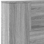 vidaXL Armoire tête de lit avec LED sonoma gris 140x16 5x103 5 cm