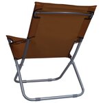 vidaXL Chaises pliables de plage 2 Pièces Tissu Marron