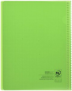 Cahier protège-cahier Koverbook Piqué Polypro 24x32 cm 160 P Q 5x5 Coloris Alé... CLAIREFONTAINE