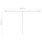 vidaXL Auvent manuel rétractable avec LED 450x300 cm Crème