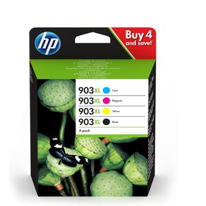 903xl cartouche d'encre authentique grande capacité pack 4 couleurs (3hz51ae) - noir cyan magenta jaune (paquet 4 unités)