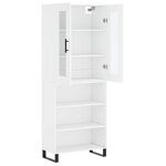 vidaXL Buffet haut Blanc 69 5x34x180 cm Bois d'ingénierie