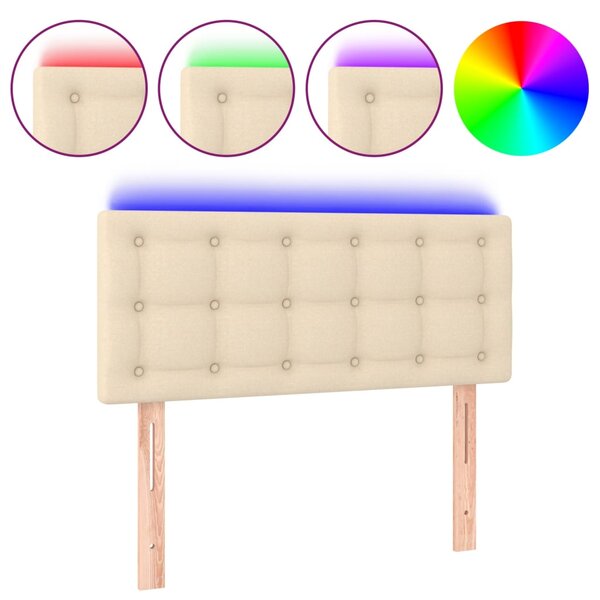 vidaXL Tête de lit à LED Crème 80x5x78/88 cm Tissu