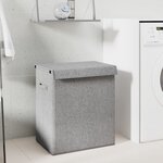 vidaXL Panier à linge pliable Gris 51x34 5x59 cm Tissu en faux lin
