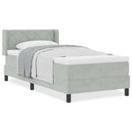 lit box spring vidaXL avec matelas gris clair 90x200 cm en velours