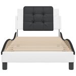vidaXL Cadre de lit sans matelas blanc et noir 80x200 cm similicuir
