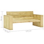 vidaXL Banc de jardin avec coussins gris 179 cm Pin imprégné