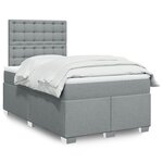 vidaXL Sommier à lattes de lit avec matelas Gris clair 120x200cm Tissu