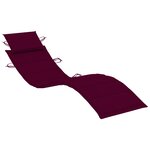 vidaXL Chaise longue de jardin avec coussin Bois d'acacia solide