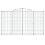 vidaXL Paniers à gabions arqués 20 Pièces 300x50x160/180 cm fer galvanisé